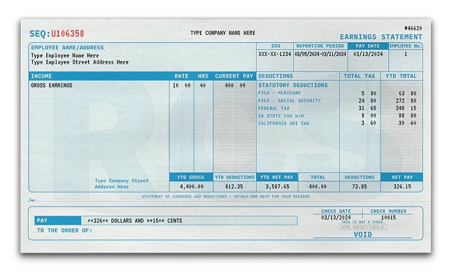 Modern2 Paystub Template
