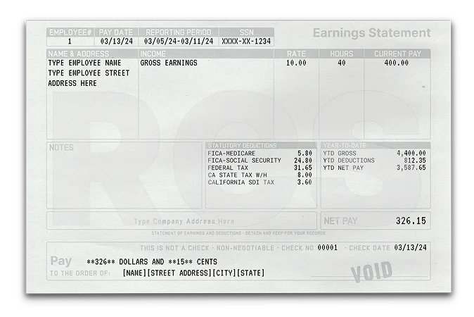 Modern4 Paystub Template